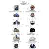 A two-column contents page from "Into the Blue: Uniforms of the United States Air Force, 1947 to the Present" (Schiffer Publishing, Ltd.), with chapter titles, page numbers, and Air Force uniform or badge images under a CONTENTS heading.