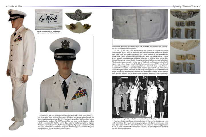Into the Blue: Uniforms of the United States Air Force, 1947 to the Present by Schiffer Publishing, Ltd. features detailed photos of Air Force uniforms—ideal for military collectors and enthusiasts of historical officer attire.