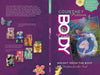 Front and back cover of Body Cards by Schiffer Publishing, Ltd.—a vibrant anatomy oracle deck with dreamy collage art, butterflies, anatomical icons, and mystical symbols focusing on body wisdom for spirituality and self-discovery.