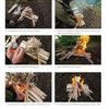 A six-step photo guide from "Core Bushcraft" by Schiffer Publishing, Ltd. shows how to build a fire using feathersticks, covering stick prep, lighting curls, adding fuel, and spreading the fire—an essential bushcraft skill.
