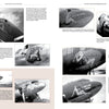 A two-page spread from Schifferbooks’ "Nose Art of the 5th Air Force: Pin-Ups and More, 1942–1947" features black-and-white WWII aircraft photos with pin-up nose art and captions describing each plane and its artwork.