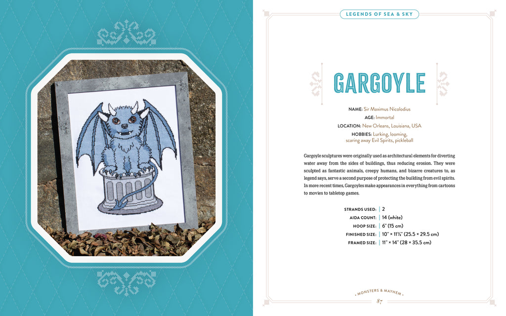 blue monsters names Monsters and Mayhem in Cross-Stitch – Schifferbooks