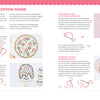 Stitching Super-Cute Food Kawaii Style by Schiffer Publishing, Ltd. is a 2-page guide with instructions and photos for back, French knot, scallop/fly, and straight/running stitches; features cute food designs like cherry, pizza, and cookie—great for beginners.