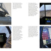 Four images of the F-35 Lightning II from Schiffer Publishing, Ltd.: pilot preparing to board, two in-flight digital display shots, and a close-up of avionics with the pilot’s hand on the controls.