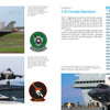A two-page spread in Schiffer Publishing, Ltd.'s F-35 Lightning II features photos of the jet on land and at sea, squadron patches, and a table with countries, quantity ordered, and first service year.