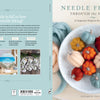 The cover of Needle Felting Through the Seasons by Schiffer Publishing, Ltd. features vibrant felted pumpkins on the right, project photos, and step-by-step instructions set against a blue-green wool background.