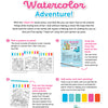 An illustrated guide page features step-by-step instructions for a kids’ watercolor art activity, highlighted by vibrant headings, ocean-themed coloring designs, art tools, and playful design elements. Using the Schiffer Publishing, Ltd. I Heart Art Ocean Friends Watercolor Paint Pad, the text encourages children to paint ocean friends by following along with the included painting book.