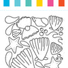 Dive into creativity with the I Heart Art Ocean Friends Watercolor Paint Pad by Schiffer Publishing, Ltd.! This mess-free art kit features a coloring page filled with seashells, starfish, water droplets, and small round shapes. Five vibrant rectangles—blue, teal, turquoise, yellow, and pink—sit above the design to inspire your watercolor masterpieces. Perfect for aspiring artists and ideal for exploring undersea wonders!.
