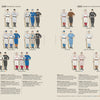 Baseball Threads by Schiffer Publishing, Ltd. features illustrated lineups of 1889 National League and American Association teams, showcasing players in authentic pre-1900 uniforms with team names above each group and descriptive text plus stats below—providing a vivid window into early baseball history.