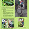 A page from "Kinder Gardens" by Schiffer Publishing, Ltd. shows photos of zucchini, a composting puppet, and garden plants alongside tips on plant nutrition, composting, and soil health—ideal for family gardening projects.