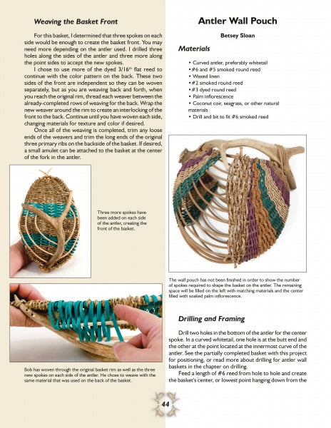 The Antler Art for Baskets and Gourds book by Schiffer Publishing, Ltd. offers step-by-step instructions, photos, and material lists for crafting creative antler basket and gourd projects.