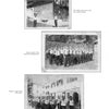 A black-and-white page from *The War Diaries of a Panzer Soldier* (Schiffer Publishing, Ltd.) shows three historic photos—log cabin, athletes, and marchers—with captions on sports, parades, and music in a pre-war setting.