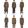 Uniforms of the East German Military by Schiffer Publishing, Ltd. features six men in two rows, each modeling distinct DDR Kasernierte Volkspolizei and Volkspolizei-Luft uniforms (1952-1956), including service, dress, and work attire for various ranks.