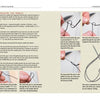 Step-by-step photo tutorial on threading a needle with doubled yarn, each close-up step detailed—just like the guide in Schiffer Publishing, Ltd.’s "Making Leather Knife Sheaths, Volume 3.