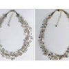 Two ornate necklaces from Schiffer Publishing, Ltd.'s Beads & Wires Jewelry line are displayed side by side on a white background, each featuring sparkling embellishments crafted with delicate bead and wire techniques and finished with chain clasps.