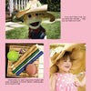 A page from Kinder Gardens by Schiffer Publishing, Ltd. shows instructions for a Two Minute Hat—great for kids’ outdoor fun. Photos feature a puppet, a girl in paper hats, and supplies like paper rolls, tape, and a ball in a basket.