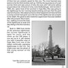 A page from Supernatural Mid-Atlantic by Schiffer Publishing, Ltd. tells the story of the haunted Cape May Lighthouse, paired with a black-and-white photo showing the lighthouse, trees at its base, and clouds overhead.