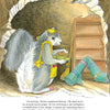 A gray Delmarva fox squirrel in a yellow apron and bonnet holds a jar inside a cozy burrow. By the wooden shelf, green-striped boots and a ladder can be seen. Product: Chadwick Forever by Schiffer Publishing, Ltd.