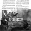 Black-and-white photo from "The Spielberger German Armor and Military Vehicle Series" by Schiffer Publishing, Ltd., shows a WWII German tank front view—main gun, tracks, armored body visible—with technical details above. No crew is present; tank is parked outdoors.