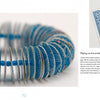 A close-up of Paper Jewelry by Schiffer Publishing, Ltd. shows a bracelet of stacked blue playing cards with beads. Also shown: two cards and instructions—ideal for jewelry makers or creative recycled paper craft enthusiasts.