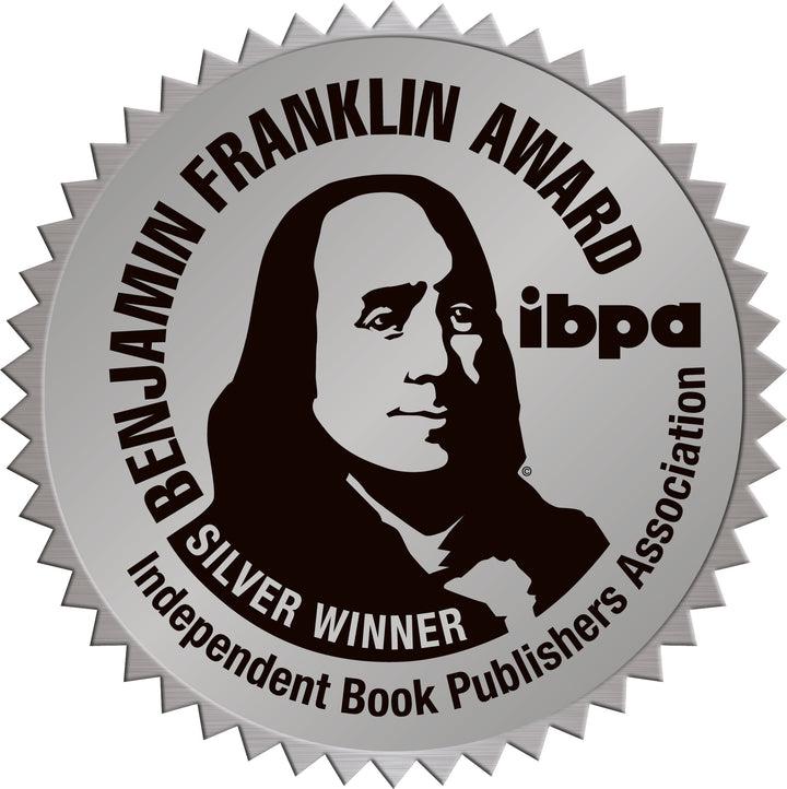 A round silver medallion with a portrait of Benjamin Franklin and award text—ideal for displaying "Best of How to Haunt Your House, Volume II" by Schiffer Publishing, Ltd. on spooky shelves or in DIY haunted house Halloween decorations.